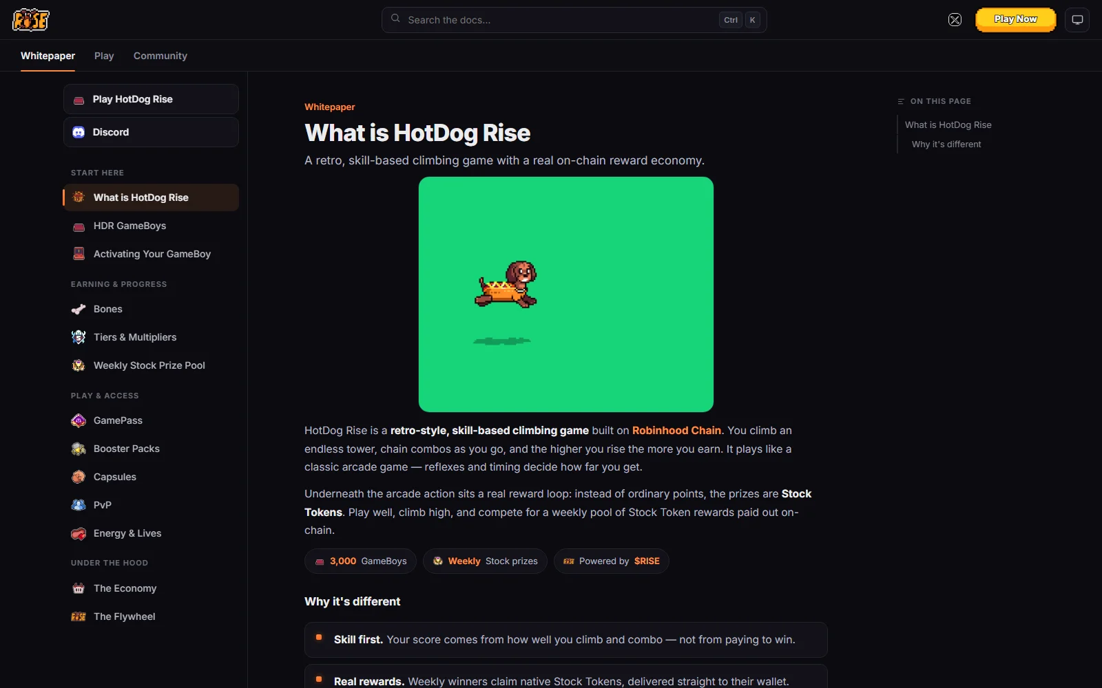 docs.hotdogrise.com — the HotDog Rise whitepaper
